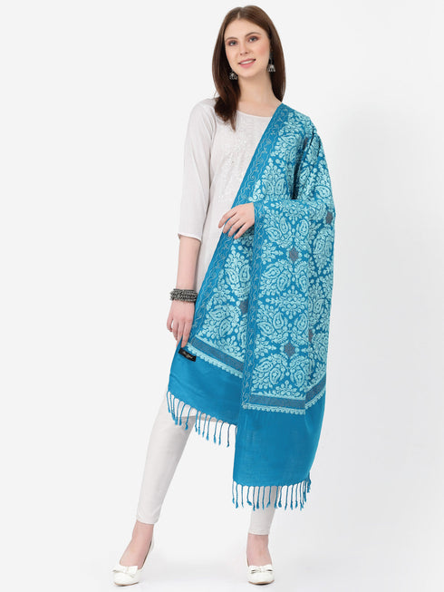 Women's Aari Embroidery and Stone Work Wool Shawl
